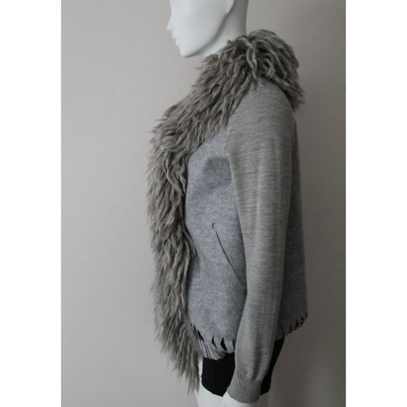 Undercover Art & Crafts 05AW Shag Felt Women's Jacket Grey Size 2 Wool Japanese - Picture 5 of 11